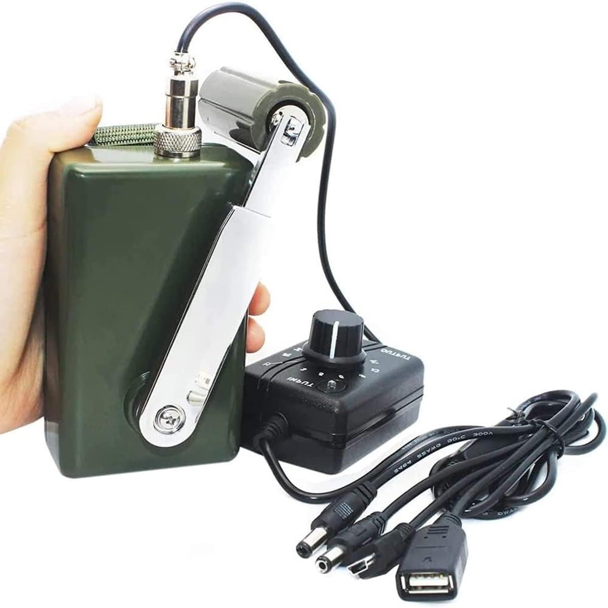 Hand Power Generator - Krukas Generator - Noodstroomvoorziening - Waterdicht Schokbestendig - 30 Watt - Grijs