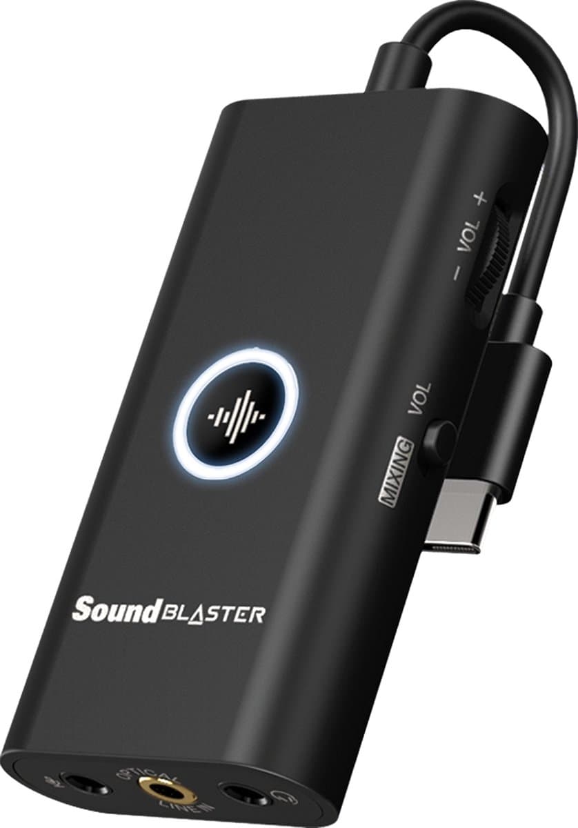 SOUND BLASTER G3 Sound Blaster G3 Console Gaming DAC USB-C (Zwart) - Draagbare externe Console Gaming USB-C DAC Amp voor PS4, PS5, Nintendo Switch, PC, en Mac