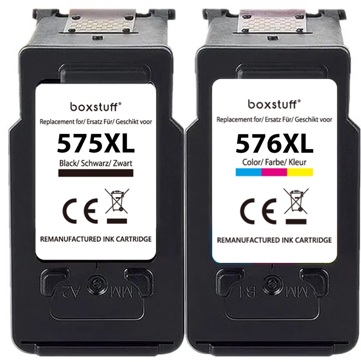 Boxstuff Inkt geschikt voor Canon PG-575 XL + CL-576 XL - Inkt Cartridge 2-pack voor Canon Pixma TS3550 / TS3551 / TS3650 / TS3651 / TR4750 / TR4751 Printer - Pack Kleur en Zwart