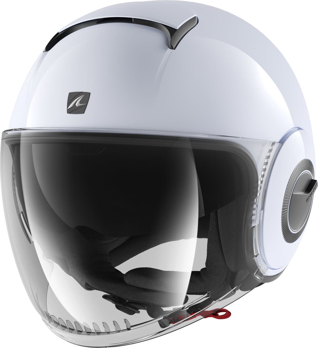 Shark Nano Blank Wit Zilver Glanzend W01 Jethelm - Maat XS - Helm