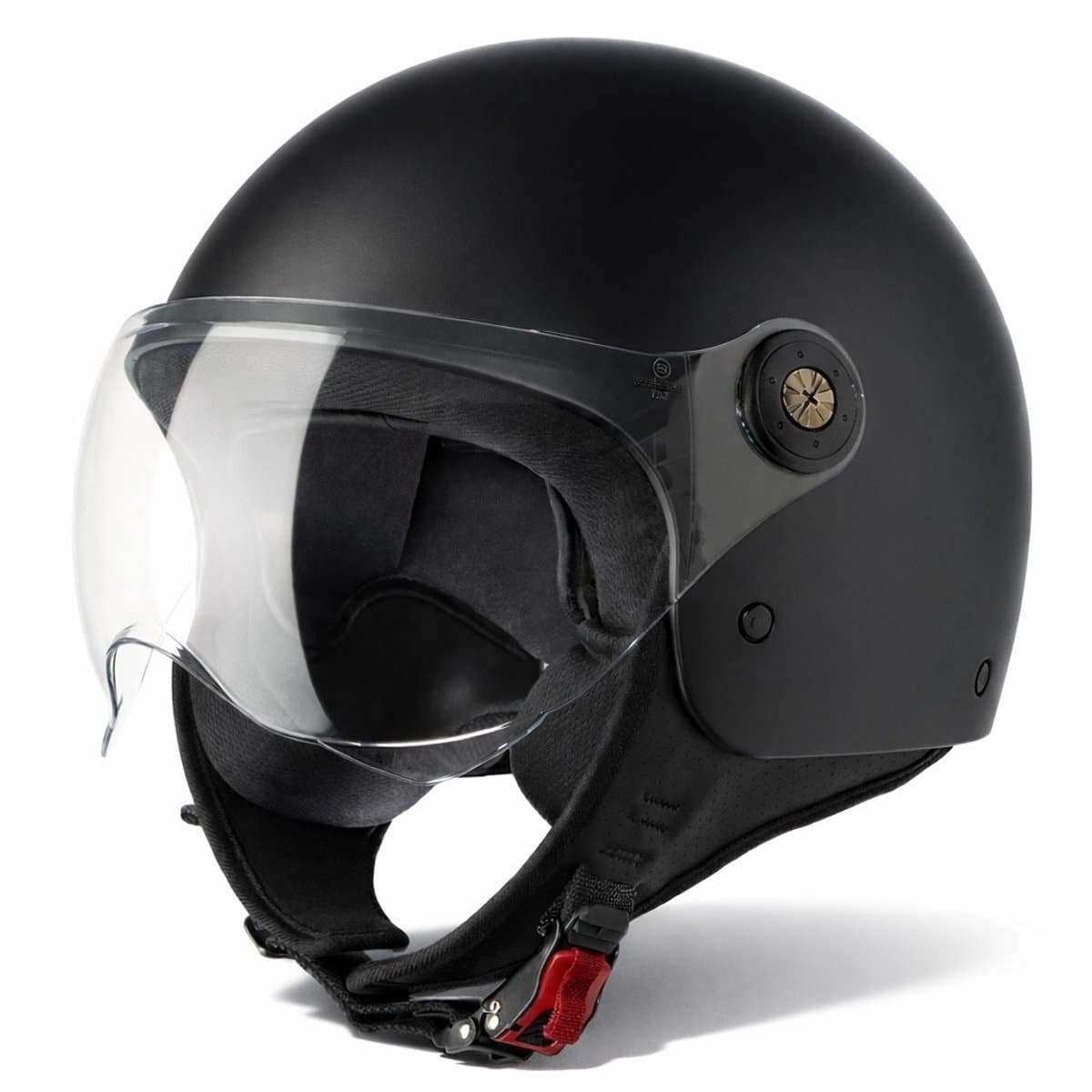 VINZ Duoro Scooterhelm - Motorhelm - Jet Helm voor Vespa, Scooter, Motor Brommer & Snorfiets - Mat Zwart - L