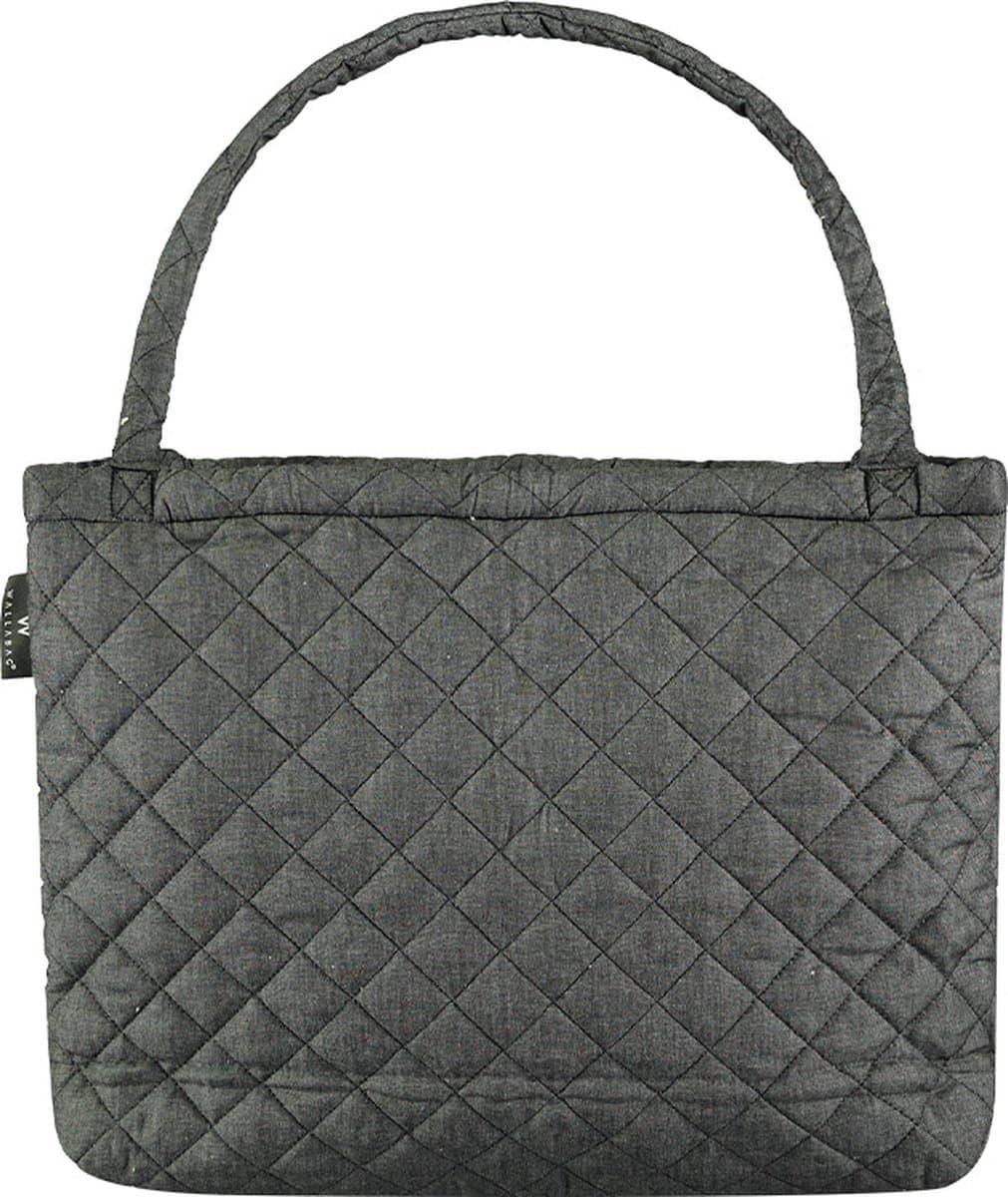 Wallabag - Tote Bag - Luiertas - Shopper - Mom Bag Denim Stepped Black