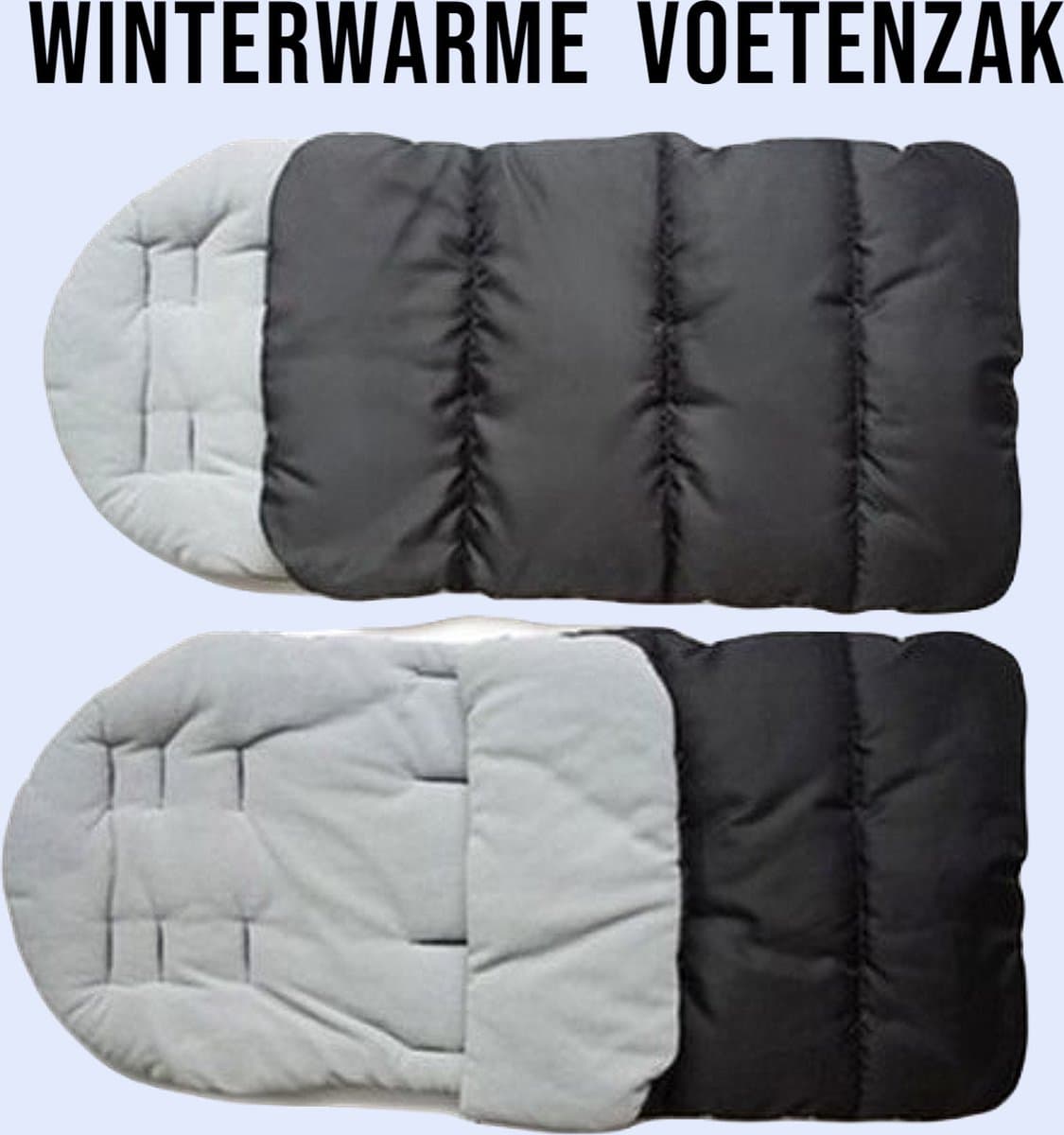Allernieuwste.nl® Winterwarme Voetenzak voor Buggy en Kinderwagen - Universele Slaapzak Grijs/Zwart