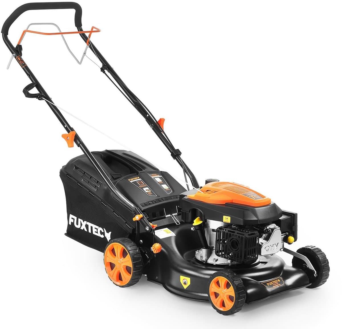 FUXTEC FX-RM4346 Benzine Grasmaaier – 3-in-1 – 43 cm – Zelfrijdend met Achterwielaandrijving – Mulchfunctie & 40L Opvangbak – Big Wheels