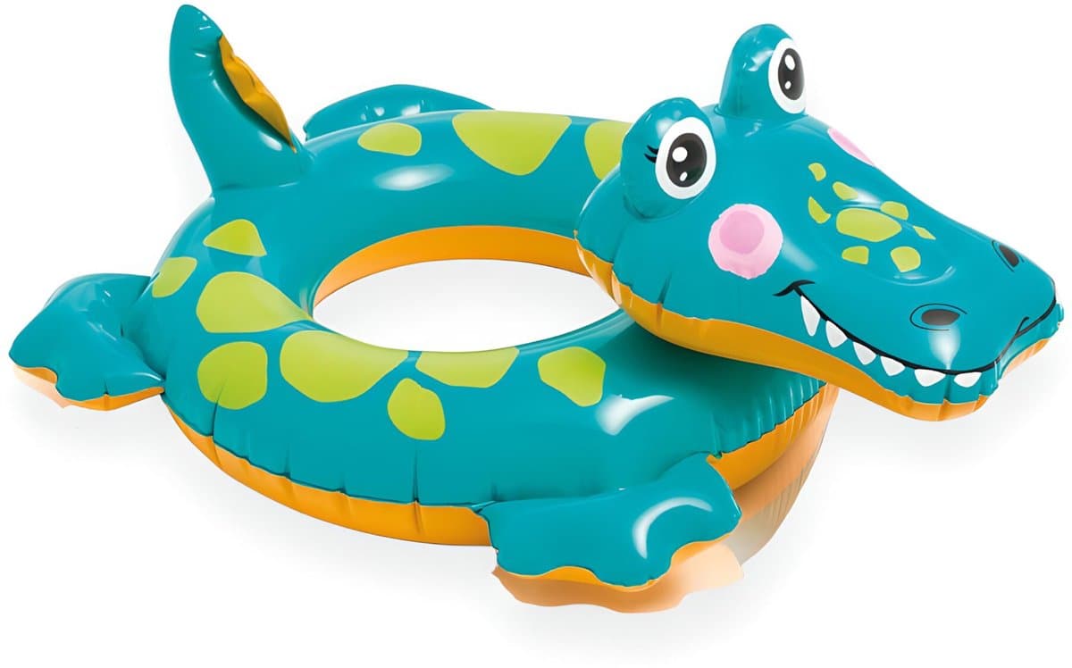 Intex Crocodile - Zwemring Kind - Opblaaskrokodil - Waterpret Voor Kinderen - Opblaas Krokodil - Waterpret - Opblaasdieren - Opblaasbare Krokodil