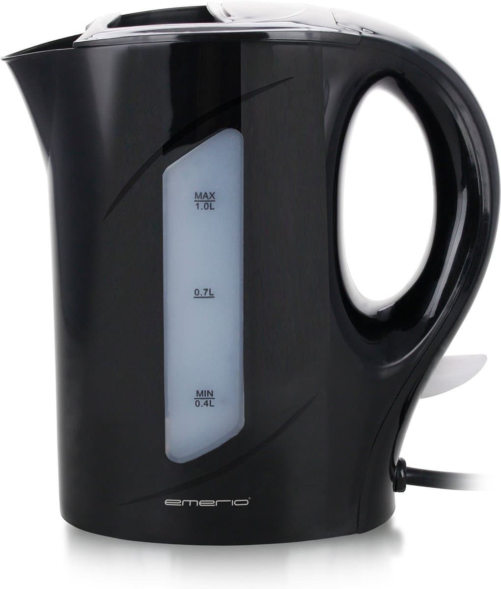 Emerio Waterkoker 1 Liter - Oververhittingsbeveiliging - Automatische Uitschakeling - Water niveau indicator - Elektrische Waterkoker 900W - WK-121616.1 Zwart
