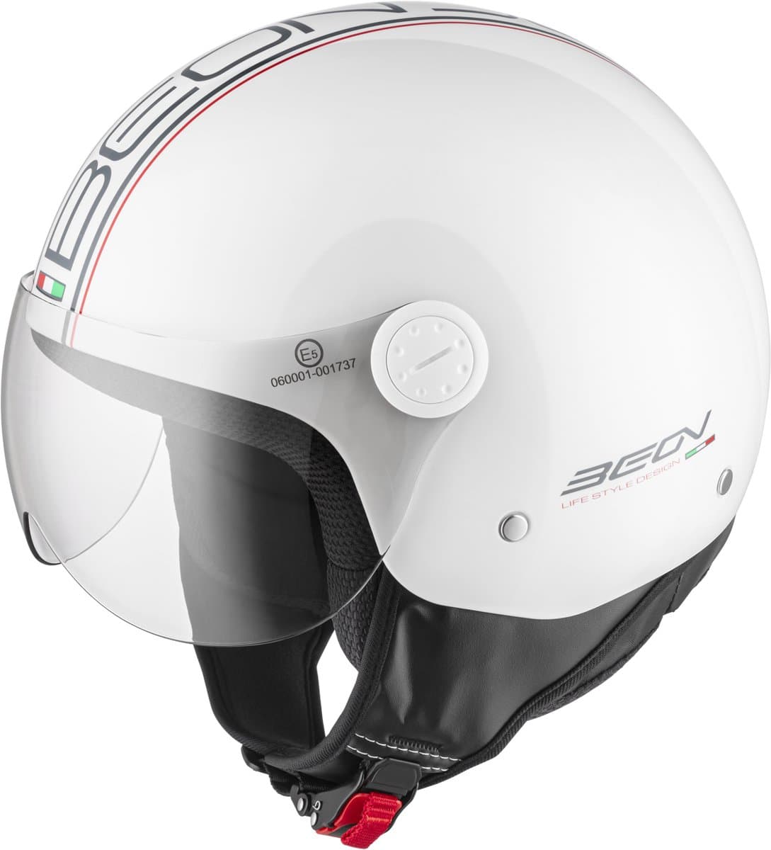 BEON Design Scooterhelm - Wit - S - Jethelm met Vizier - Motorhelm - Geschikt voor Vespa, Scooter, Brommer, Motor en Snorfiets