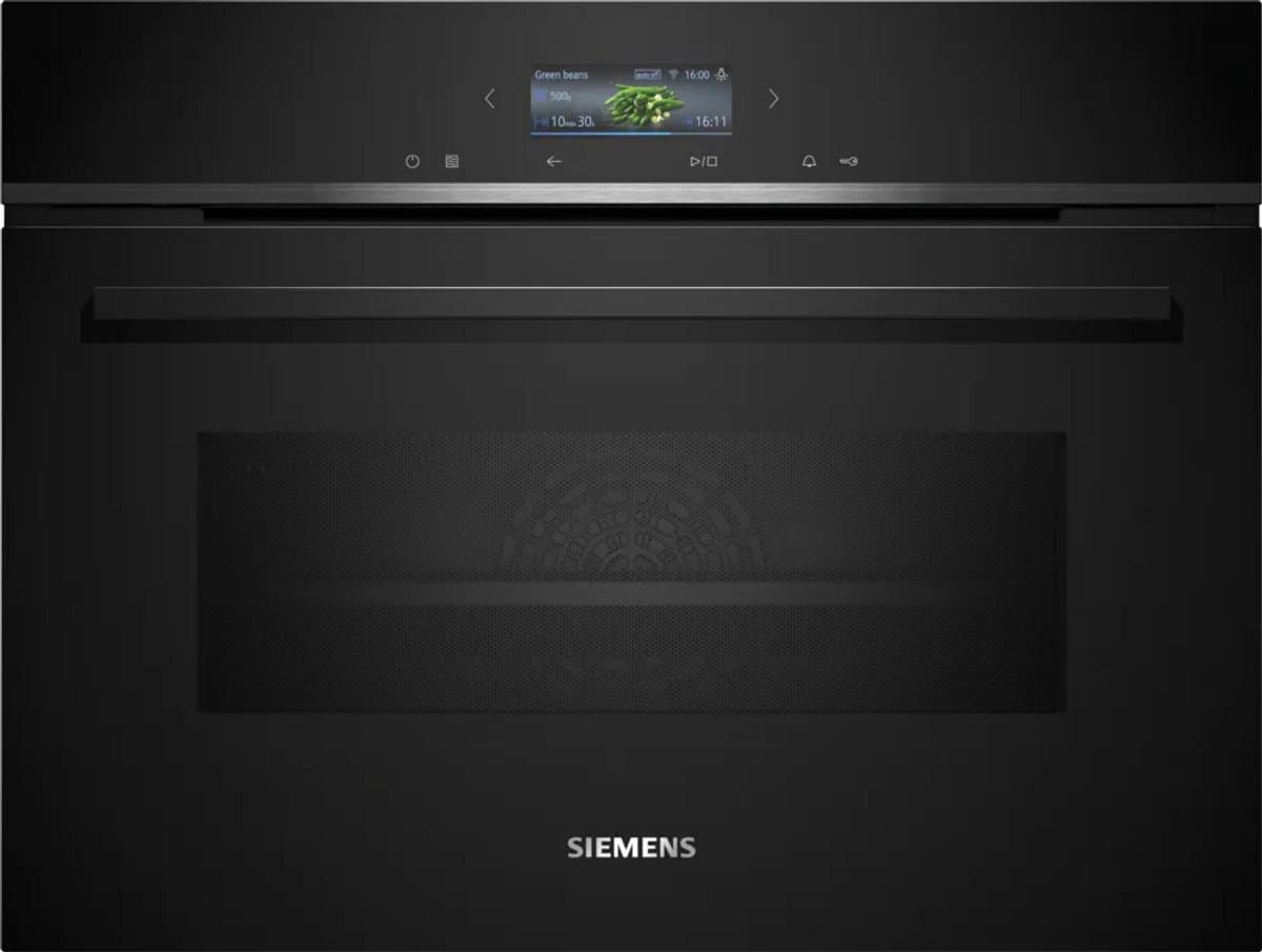 Siemens iQ700 CM724G1B1 Compacte Combi Oven met Magnetron 45 cm – TFT Display – Home Connect WiFi – 45L – Zwart