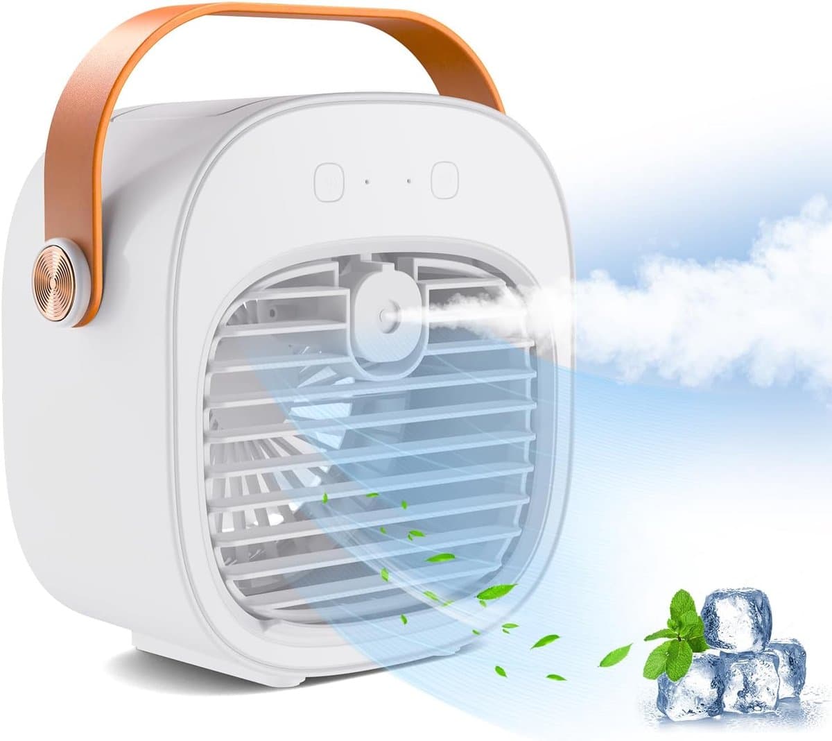 Mobiele Airco - Mini Aircooler - Mini Aircooler met Water Type-C - Koelventilator - Tafelventilator - Luchtkoeler - Bureau Ventilator - Ventilator - 3 windsnelheden - Airco Alternatief - 128ML - 4000 mAh - Voor kamperen, tent, auto, kamer, thuis