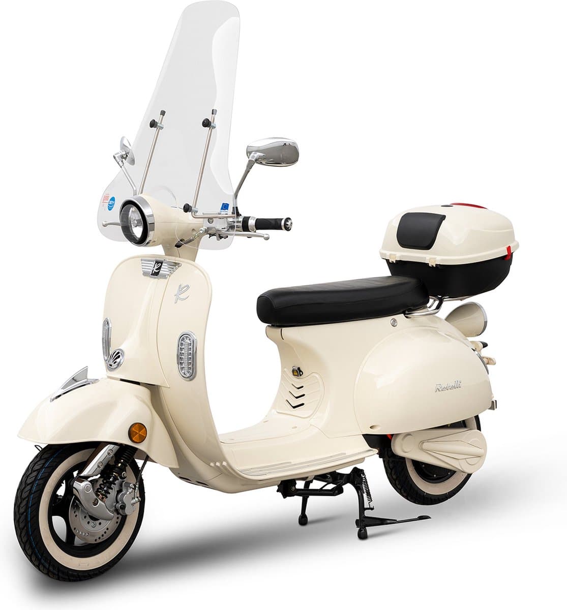 E-scooter - Retelli Vecchio Classico 20ah - Dreamy Latte - Keuze uit; Brom/snor - retro - incl kenteken, tenaamstelling en rijklaar maken