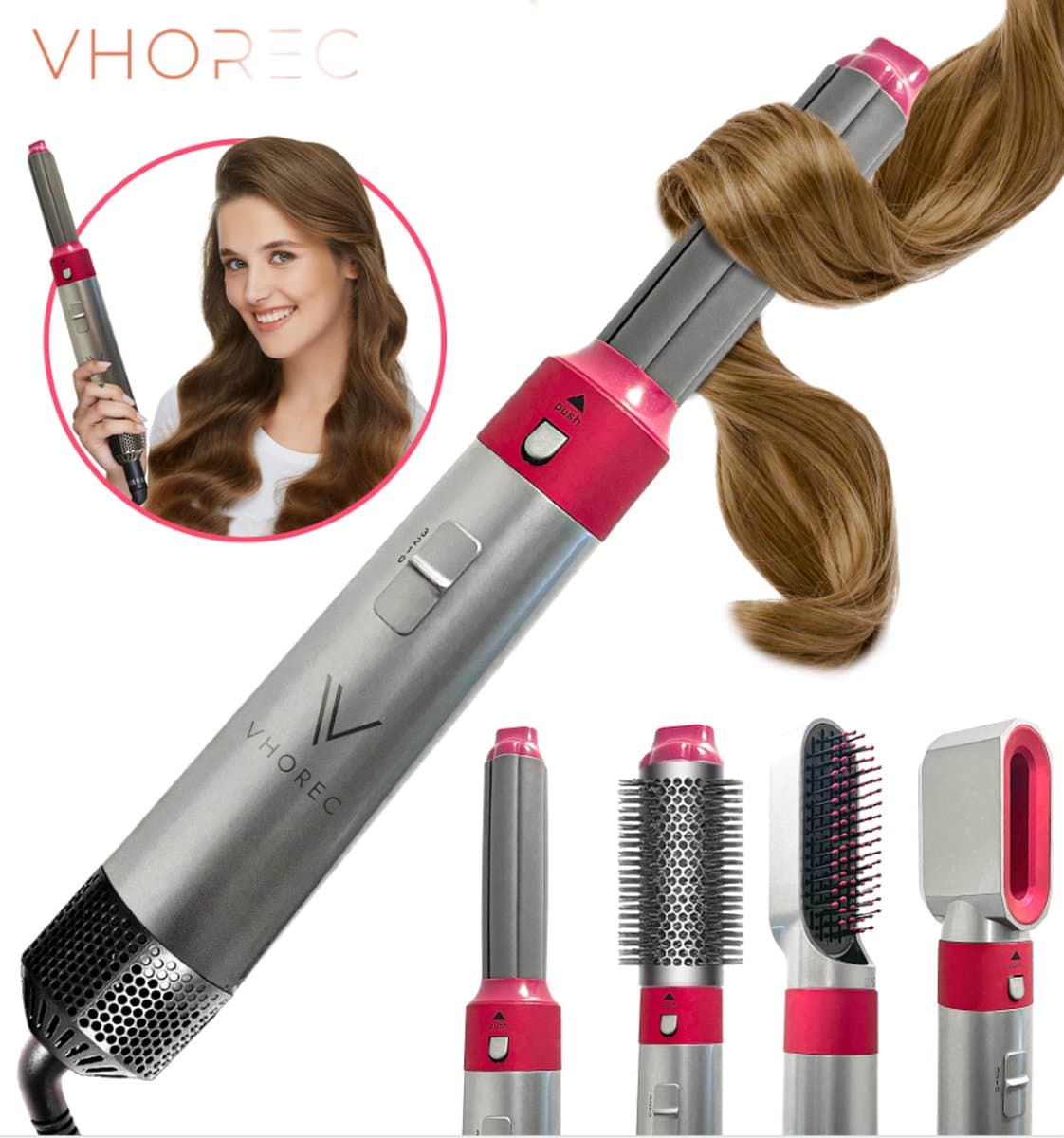 5 in 1 krultang - Föhnborstel - Krultang - Hairwrap - Airstyler - Borstel - Haardroger - Föhn - 2023