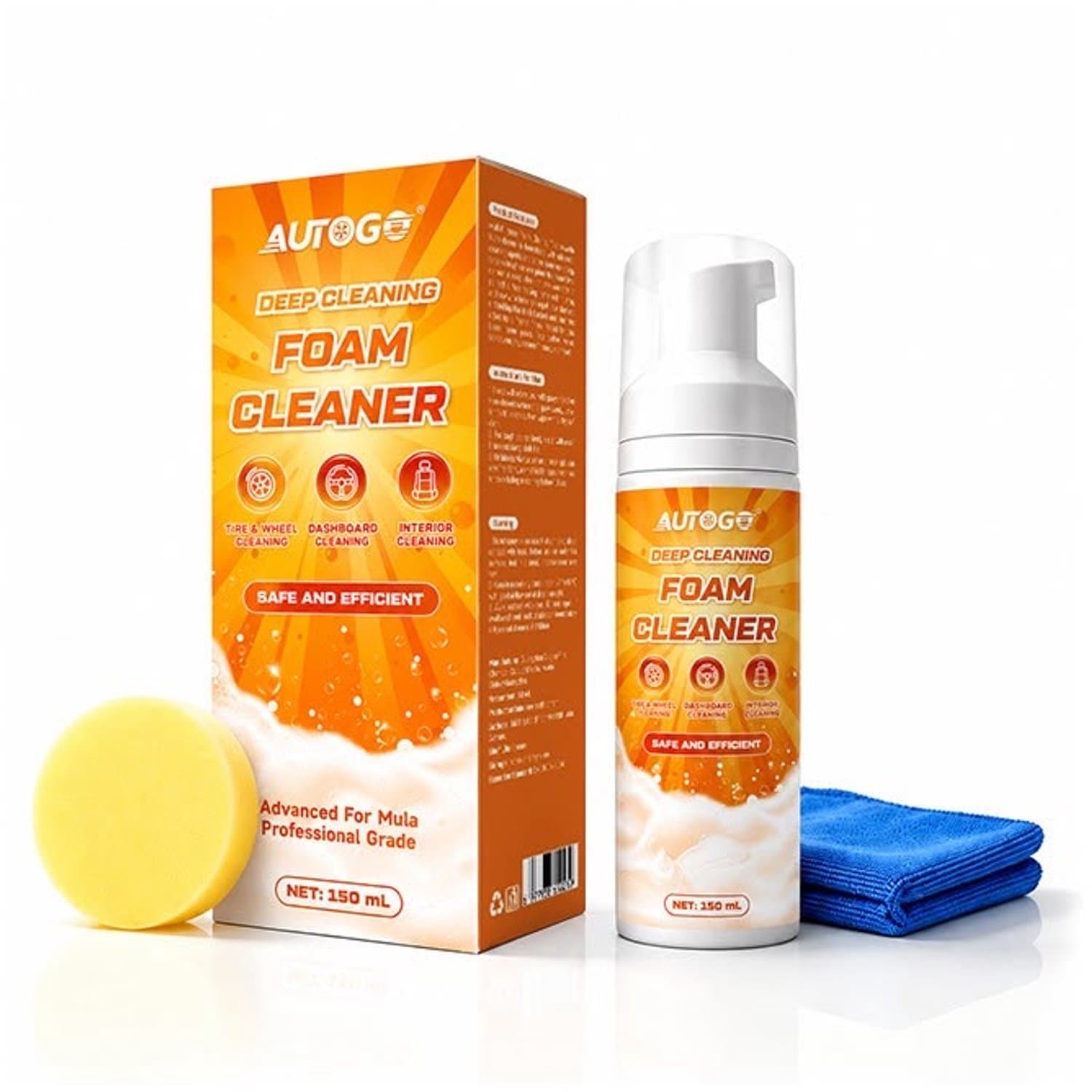 Foam Cleaner 150 ml – Multifunctionele Schuimreiniger – Interieurreiniger Auto – Dashboard Reiniger – Multi Surface Cleaner – Lemon Scent