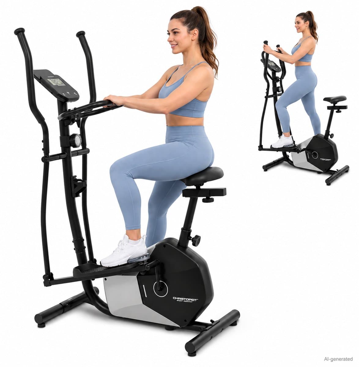 Christopeit - Crosstrainer CT 6 - 2-in-1 hometrainer voor thuis