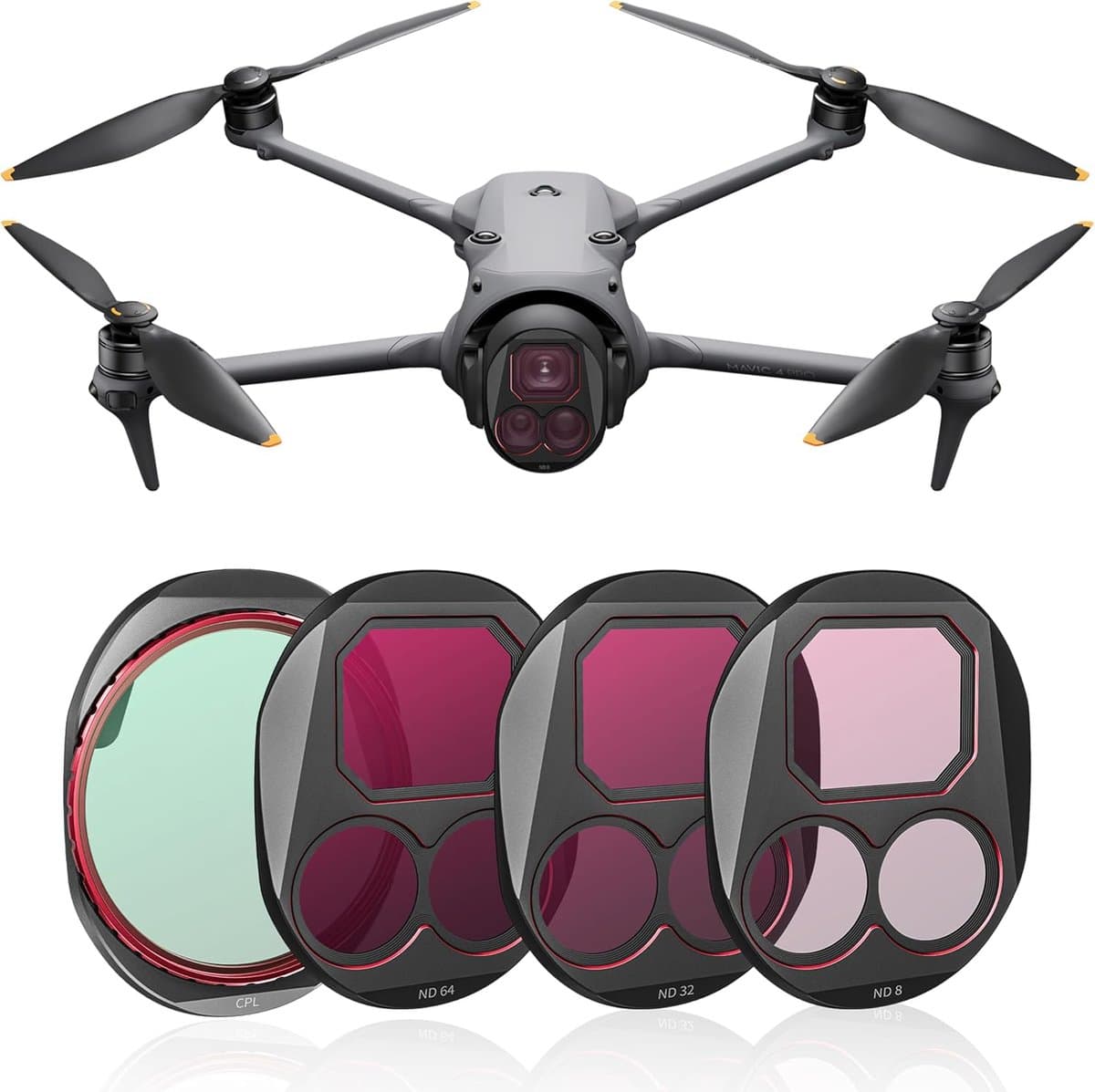 4 Pro filterset voor DJI Mavic 4 Pro filteraccessoires, ND8 / ND32 / ND64 / CPL drone-lensfilter, meervoudig gecoat optisch HD-glas, verpakking van 4 stuks
