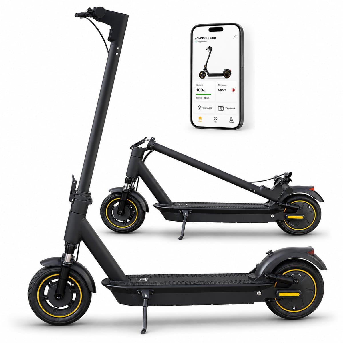 AOVOPRO ESMAX Elektrische Step voor Volwassenen – 36V10.5Ah – Tot 35 km Actieradius – Max. 25 km/u – met App – IP65 – Inklapbaar