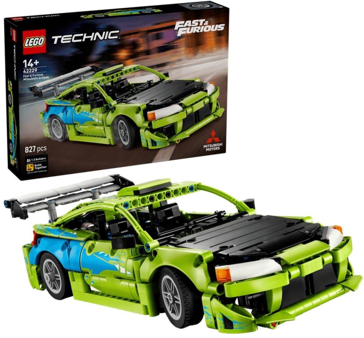 LEGO Technic Fast and Furious Mitsubishi Eclipse Auto Bouwpakket voor Kinderen en Tieners 42229