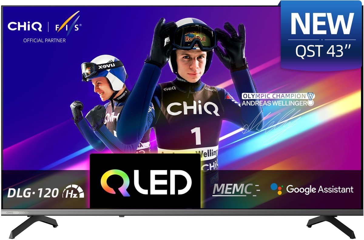 CHiQ U43QST - Smart TV 43 Inch - QLED Pro Google TV - UHD 4K - Randloos Metal Design - Dolby Audio - Nieuw