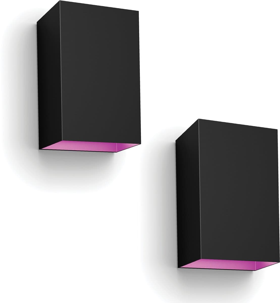Philips Hue Resonate Wandlamp voor Buiten Up & Down (Zwart) - 2 stuks - Wit en Gekleurd Licht - Hue White and Color Ambiance