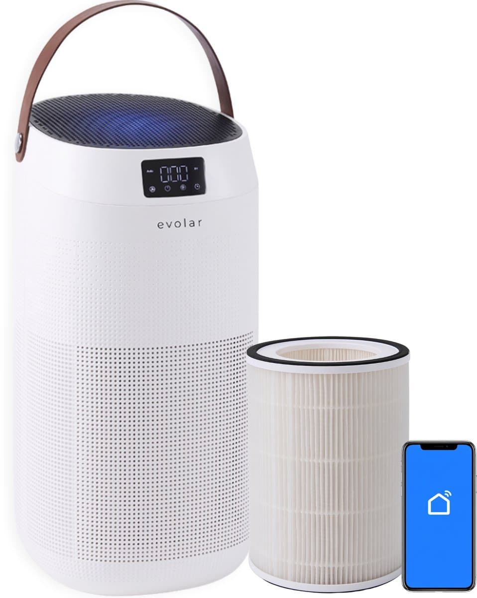 Evolar Luchtreiniger met HEPA 13 Filter - CADR: 400m3/h - Air Purifier - Slaapmodus - Luchtkwaliteit Indicator - Pure4 +