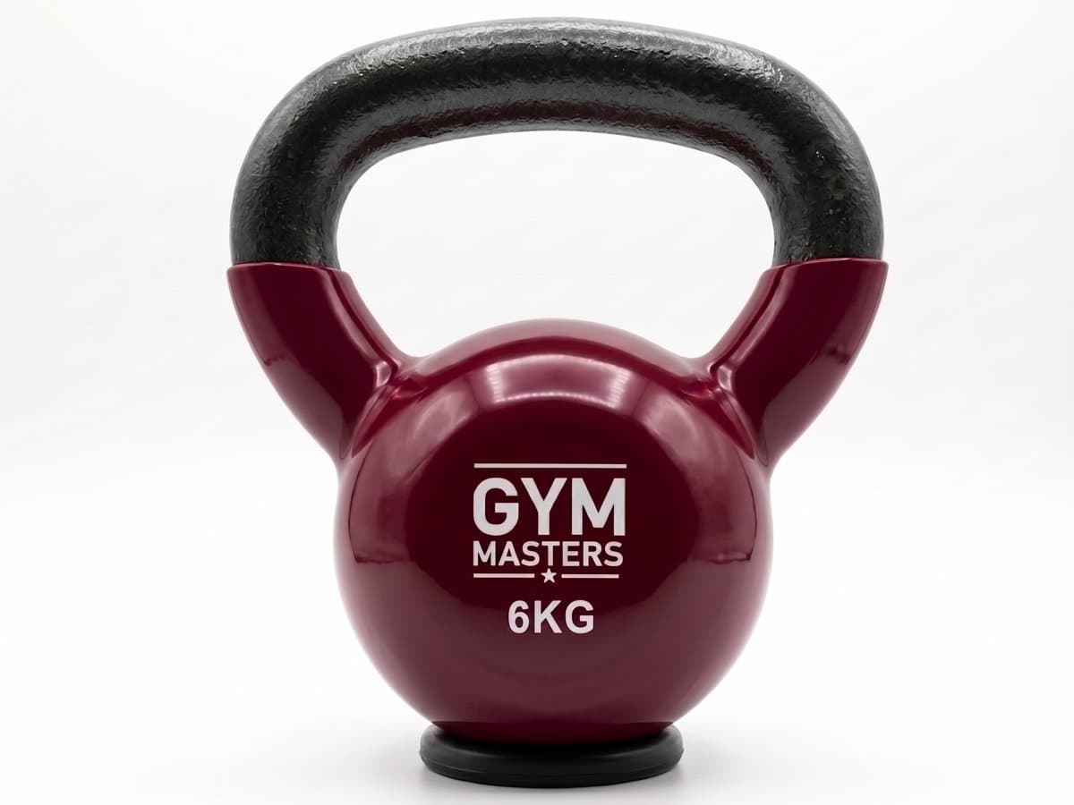 Gym Masters Kettlebell 6 kg – Vinyl Kettlebell met Rubberen Bodem – Optimale Vloerbescherming & Veilig Trainen – Premium Grip – Thuis Fitness