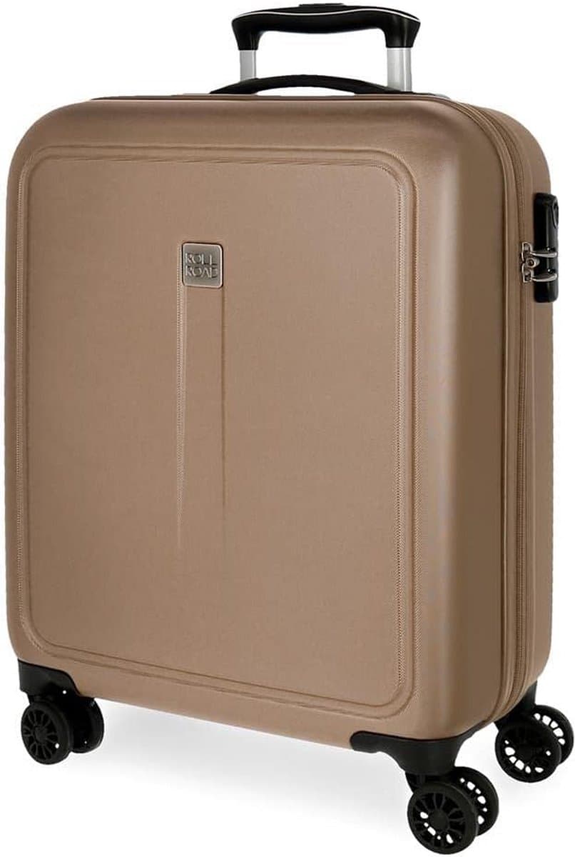 Stevige Champagne Trolley Koffer - Handige Reisbagage met 4 Wielen en Cijferslot