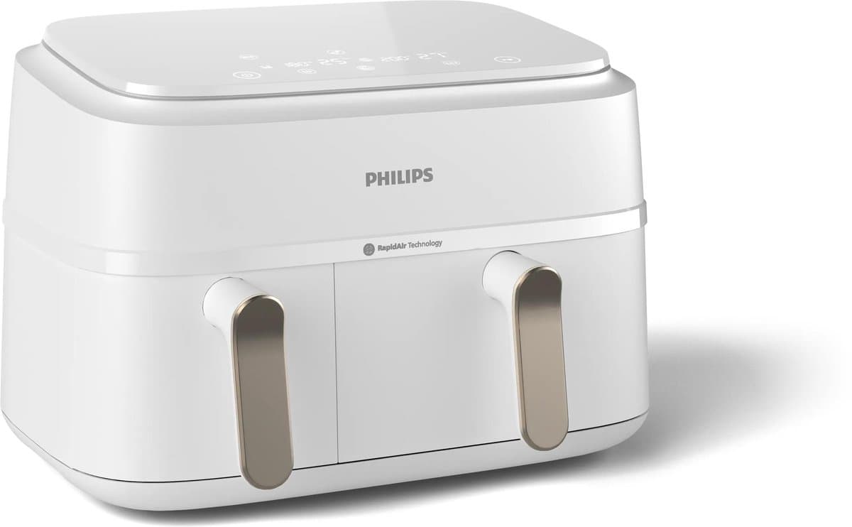 Philips 3000 series NA353/10 - Dual Basket Airfryer - 9L - 2750W - Zilver/Wit