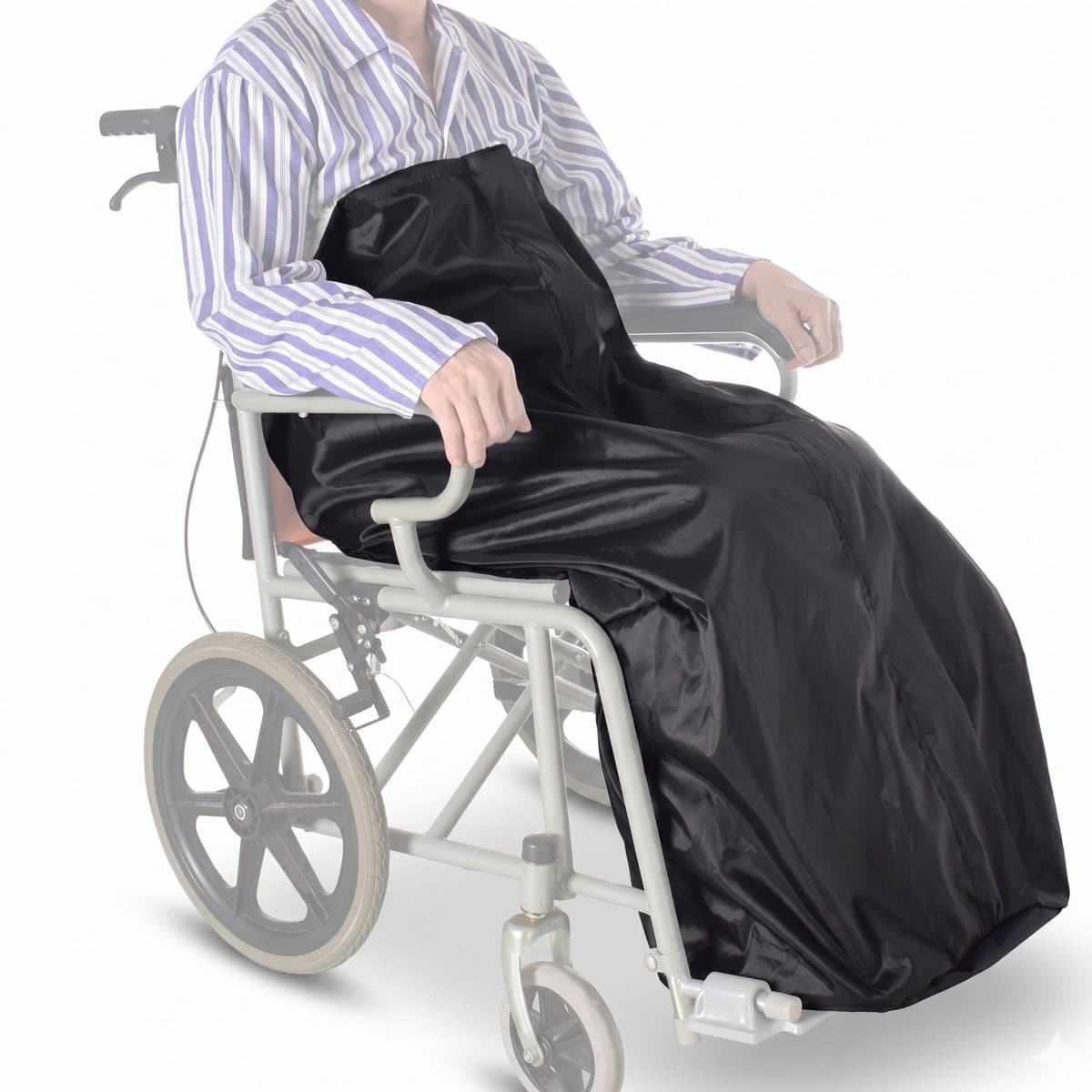 Somstyle Fleece Gevoerde Rolstoel Beenhoes - Rolstoel Deken Voetenzak - Met Binnenzak & Rits - Waterdicht & Warm - Zwart