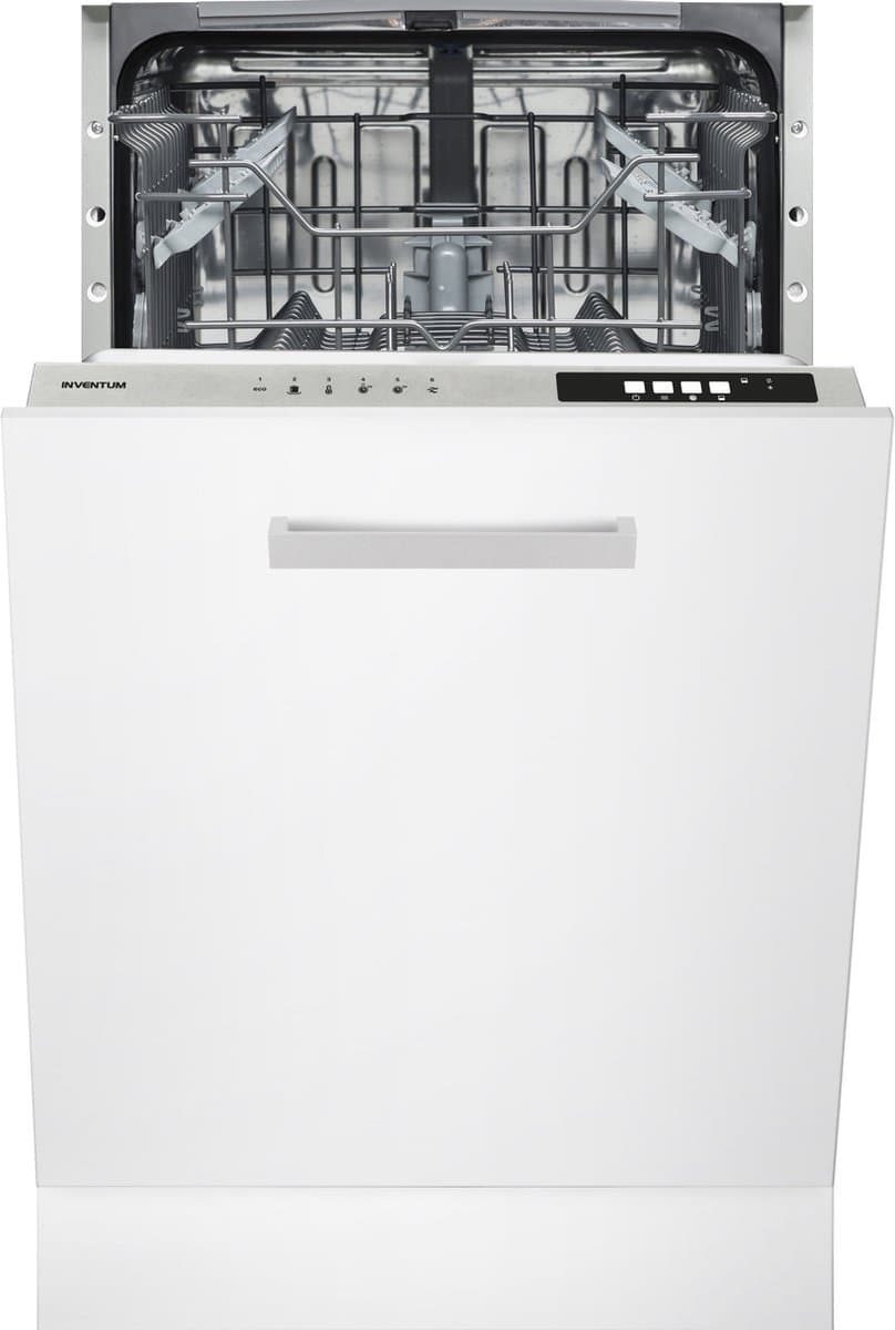Inventum IVW4508A smalle inbouw vaatwasser - 10 couverts - Volledig integreerbaar - 45 cm breed - Bestekmand - 6 programma’s - Max nishoogte 87 cm - Startuitstel - Energielabel D