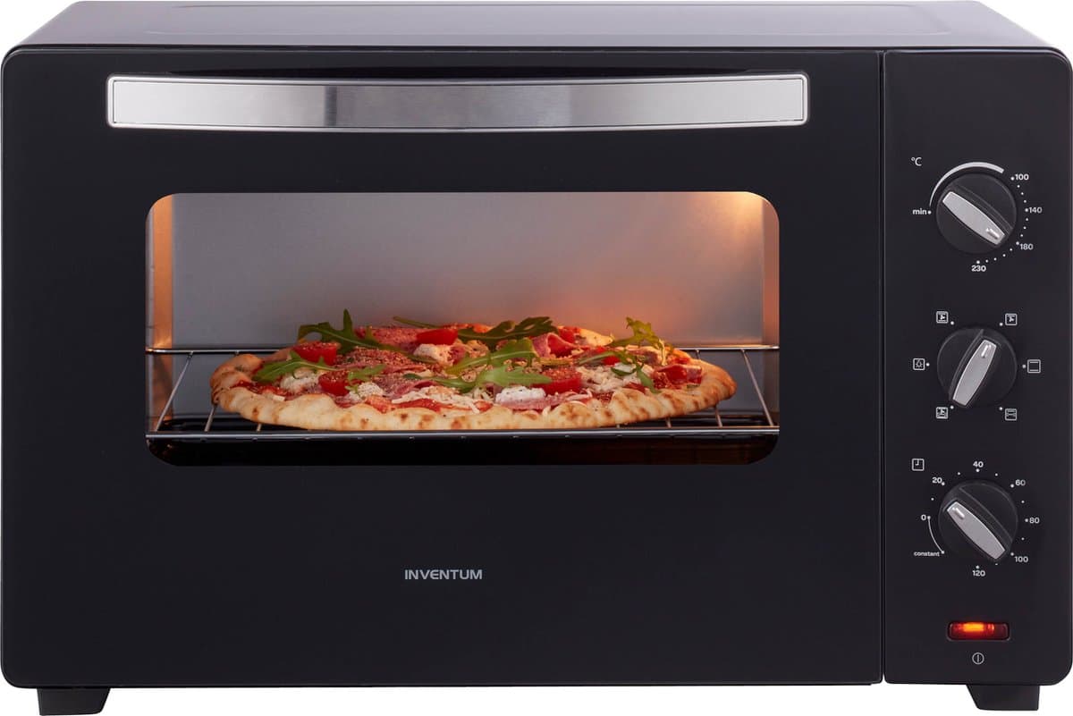 Inventum OV457B - Vrijstaande heteluchtoven - Draaispit - 45 liter - 2000 watt - 6 programma's - Zwart