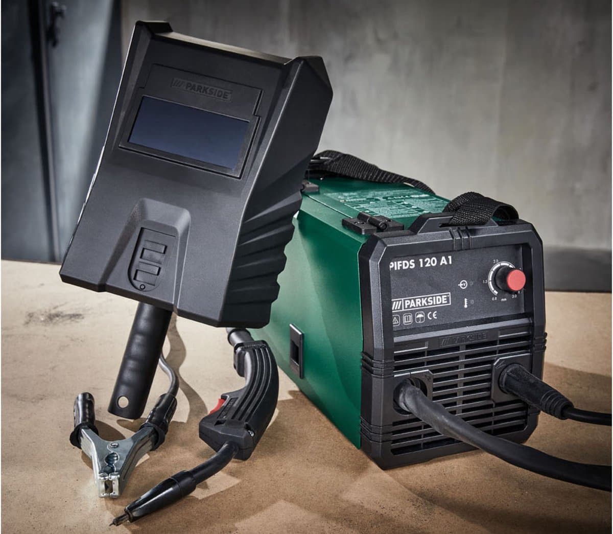Parkside Inverter Vuldraad Lasapparaat - Lastechniek: lassen met gevulde draad - Lasstroom: 25-120 A - Vermogen: 230 V - Inverter technologie - Optimale lasresultaten - Ventilator koeling