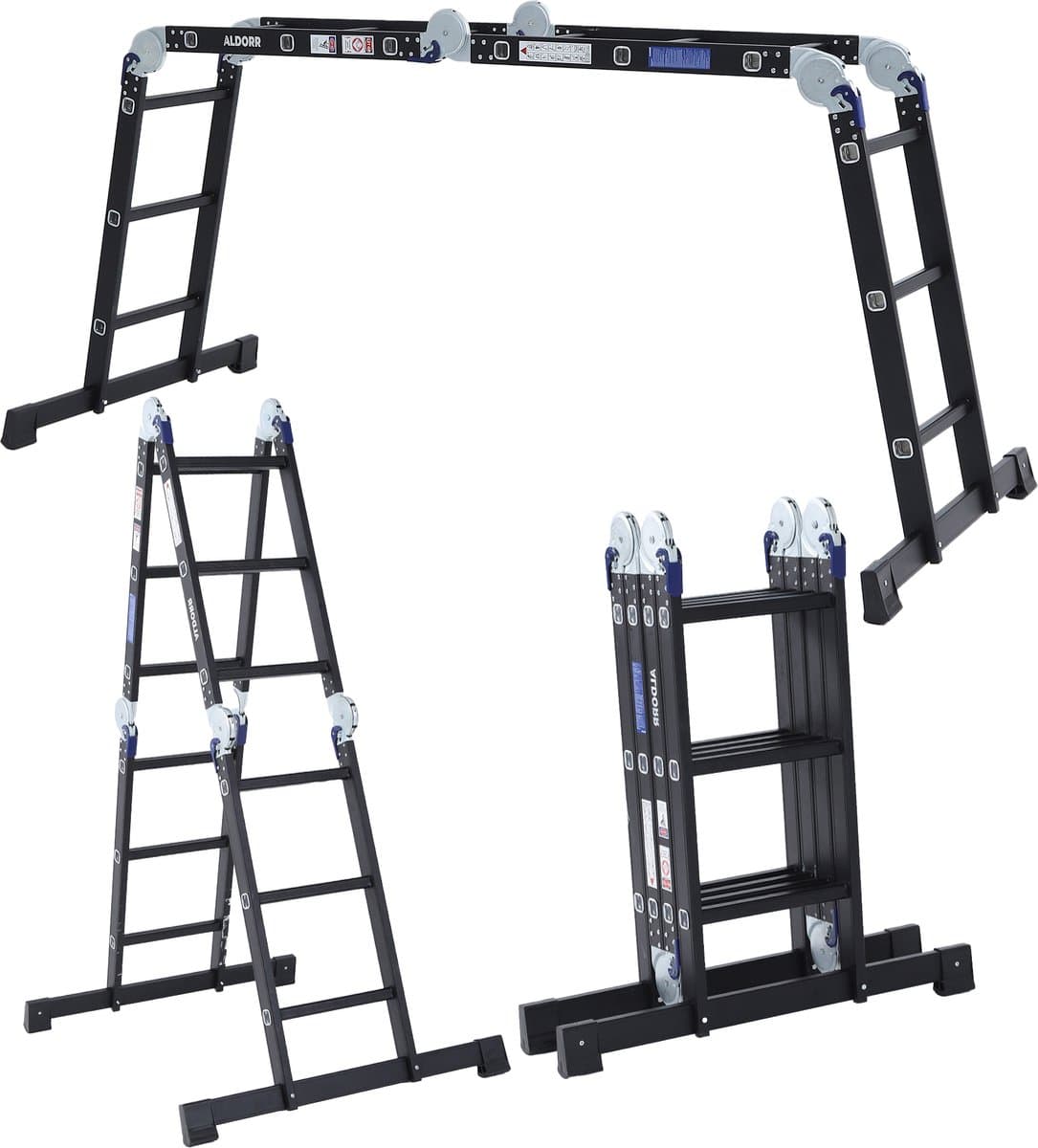ALDORR Professional - Vouwladder 4 x 3 treden met platform - Aluminium - 3,50 meter