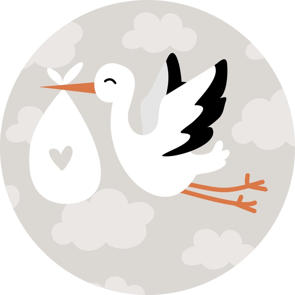 Geboorte sticker ooievaar - cadeausticker baby unisex - sluitsticker geboortekaart - kraamcadeau sticker - 20 stuks
