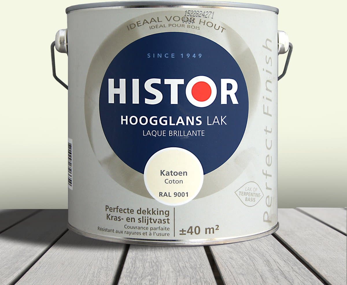 Histor Perfect Finish Lak Hoogglans 2,5 liter - Katoen (Ral 9001)