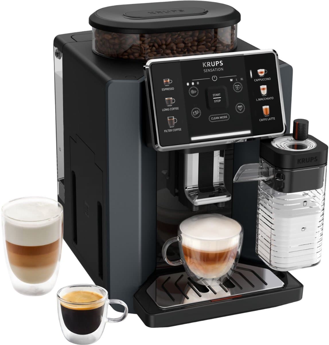KRUPS EA912B Sensation Milk M90 Volautomatische espressomachine Zwart