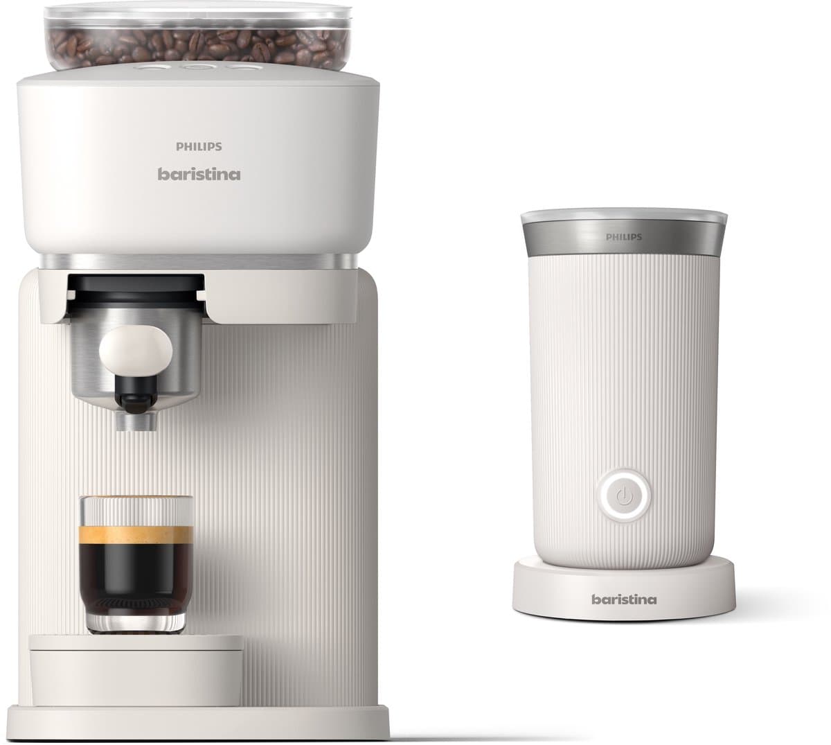 Philips Baristina + Melkopschuimer Bundel - BAR303/00 - Espressomachine - Pistonmachine - Wit
