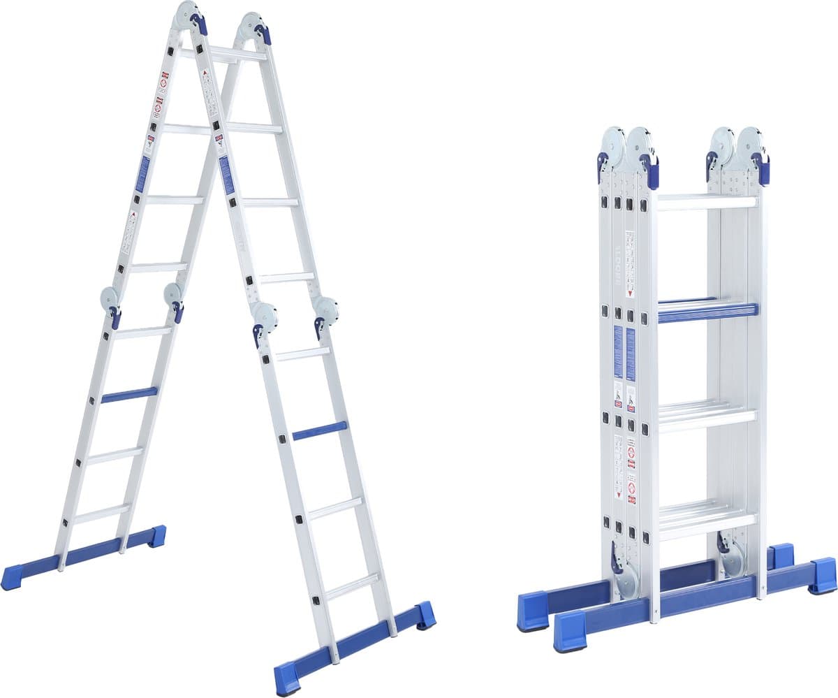 ALDORR Home - Vouwladder Aluminium 4 x 4 treden zonder Platform - 4,60 meter