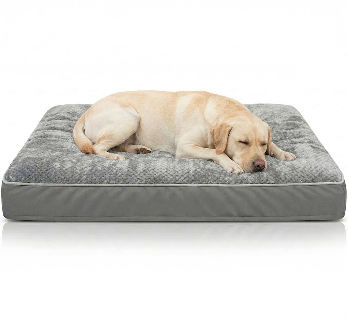 Happysnoots® Orthopedisch Hondenkussen - XXL Hondenmand 100 x 70 x 12 cm - Wasbaar Hondenbed Voor Grote Honden - Grijs met Rits