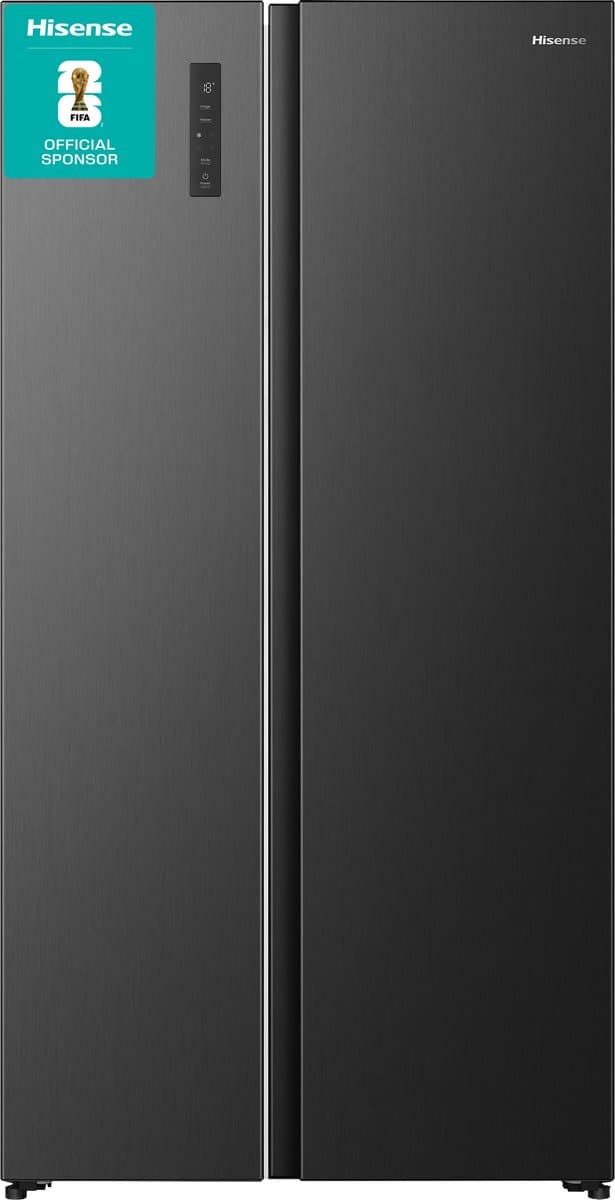 Hisense RS3P558NEFD - Amerikaanse koelkast - No-Frost - 178 cm hoog - 544 liter - Energielabel D - Invriesvermogen 12 kg/24u - Geluidsniveau 37 dB - LED Display - SuperCool - FastFreeze - Deuralarm - Inverter Compressor - Multi Airflow