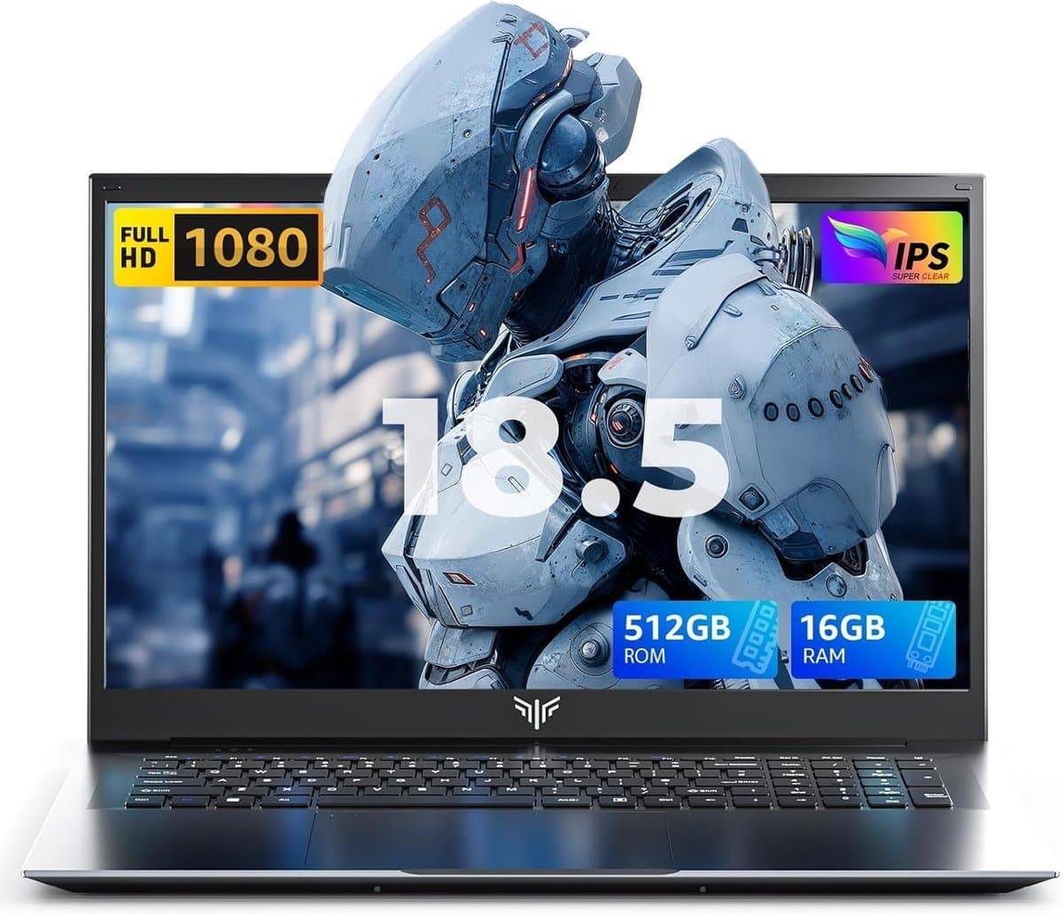 Acemagic AX18 18.5 inch Laptop Computer - Ryzen 4300U Processor(tot 3,7 GHz) - 7000 mAh Battery - 16GB DDR4 RAM 512GB SSD - WiFi 5 - Type C - Grijs