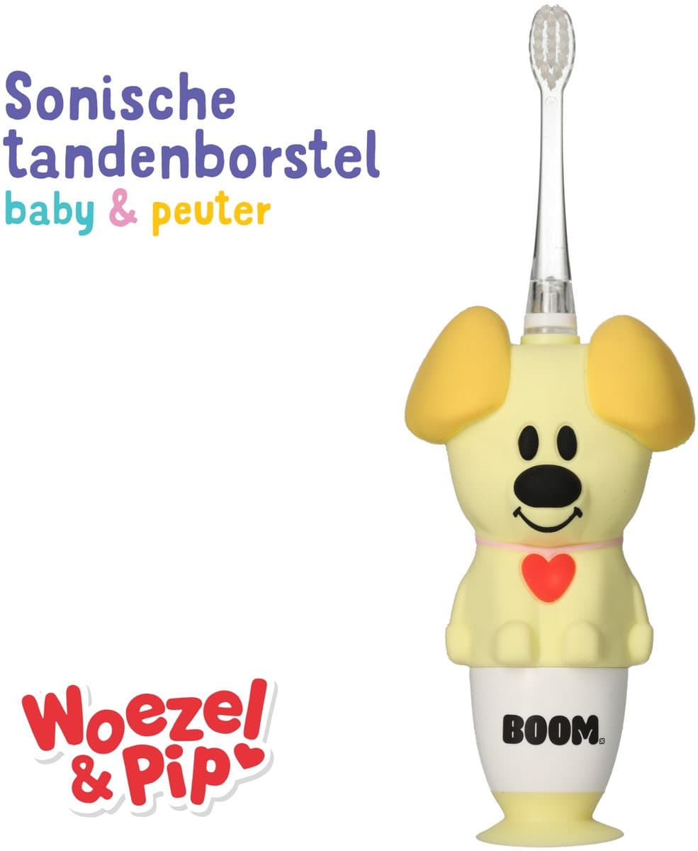 BOOM - Woezel & Pip Elektrische Tandenborstel Kind (Baby & Peuter) - 3-48 maanden - LED-lampje - 2 Borstelkopjes inbegrepen