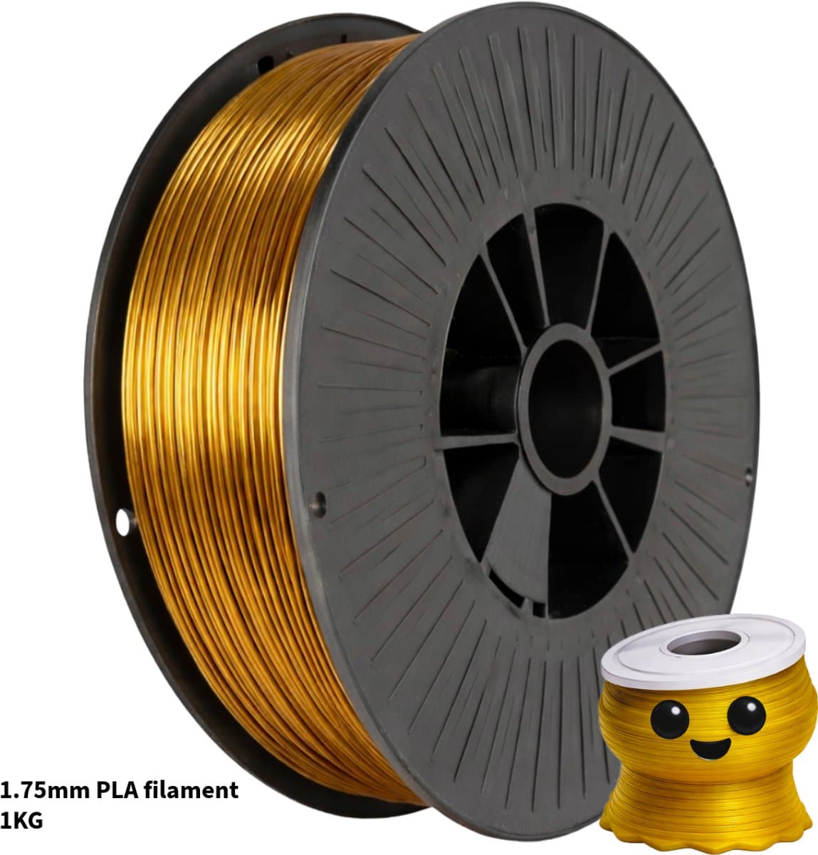 Goud PLA+ 1kg 3D Printer Filament 1.75 mm - Hoge Kwaliteit en Duurzaam - Compatibel met Creality, Bambu Lab, Esun en Andere 3D Printers - Voor 3D Printen van Prototypes, Modellen, Accessoires - voor Professioneel en Thuisgebruik