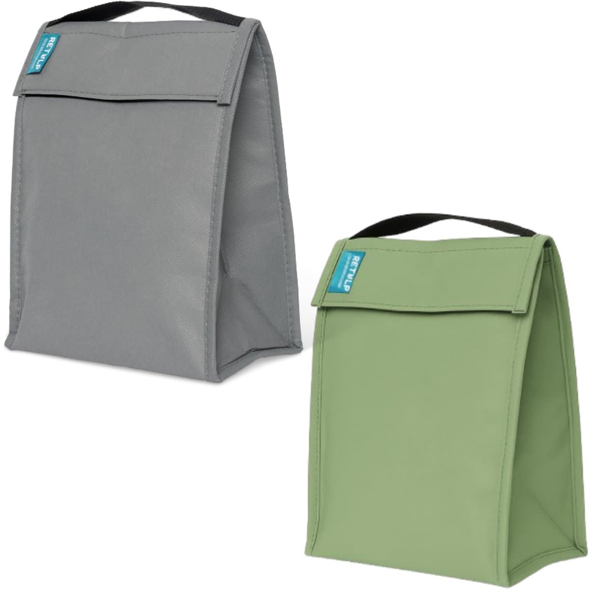 Retulp Fridgebag - Lunchtas - Koeltas - Koeltasje klein - Gemaakt van koelkast - Koeltas lunch - 9 liter - 2 Stuks - Groen - Grijs