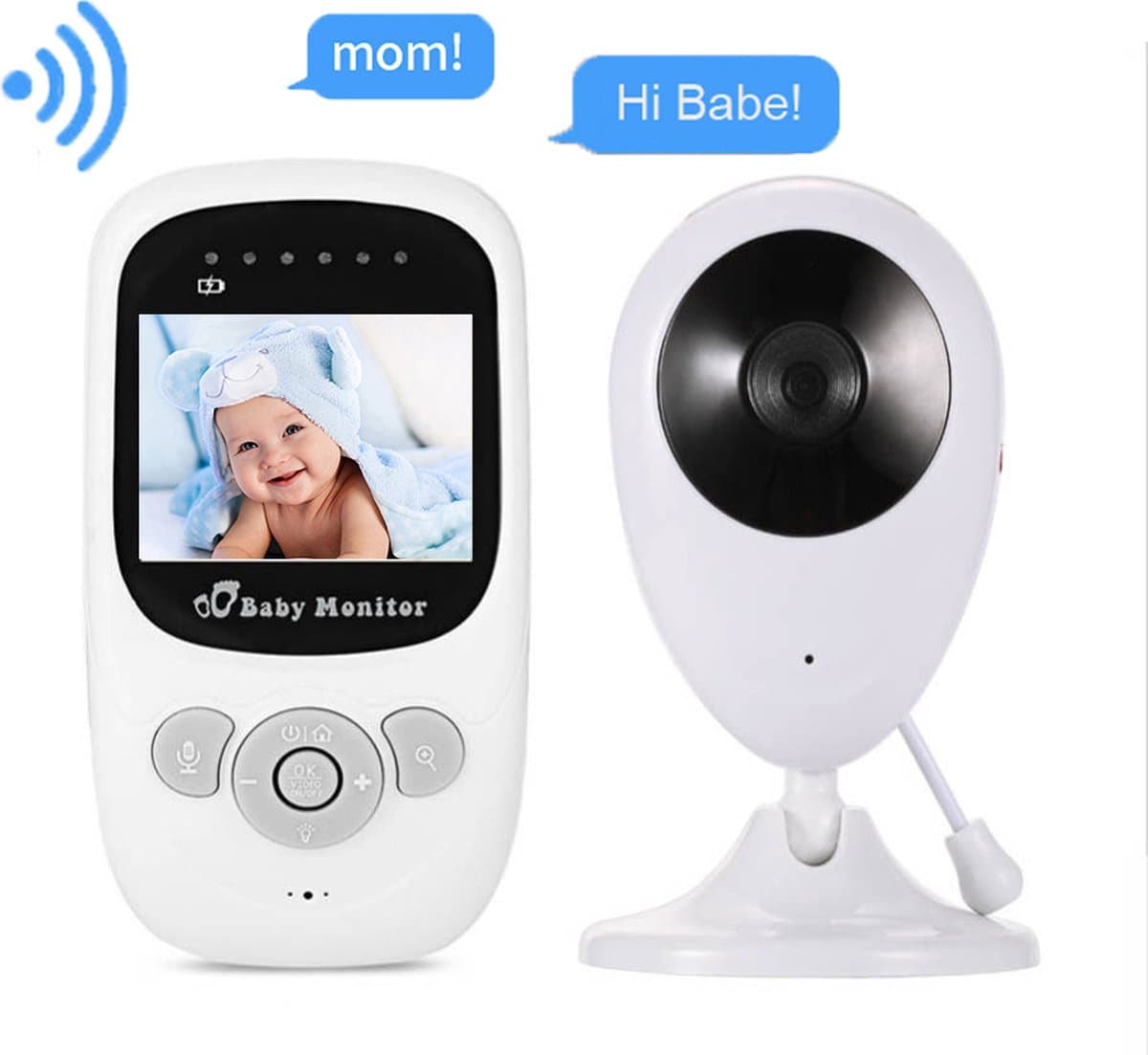 Babyfoon - Babyfoon met camera - Video & Audio - Baby monitor - Premium Baby Monitor - Slaaptrainer - Op afstand Bestuurbaar - Terugspreekfunctie - Slaapliedjes - Video & Audio