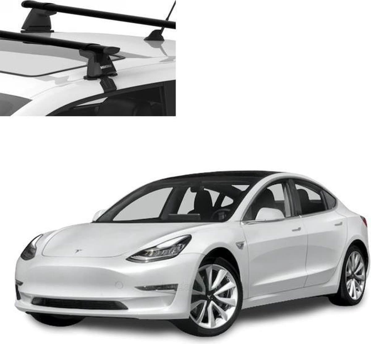Tesla Model 3 Dakdrager Yakima Dakdragers Zwart Auto Exterieur Accessoires Nederland en België