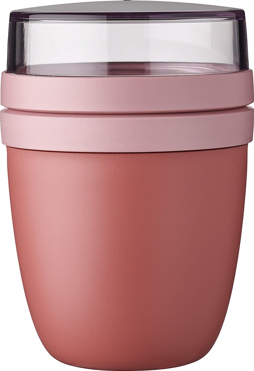 Mepal Lunchpot Ellipse - 500 ml - Yoghurt en Muesli beker to go - Geschikt voor vriezer. magnetron en vaatwasser - Vivid mauve