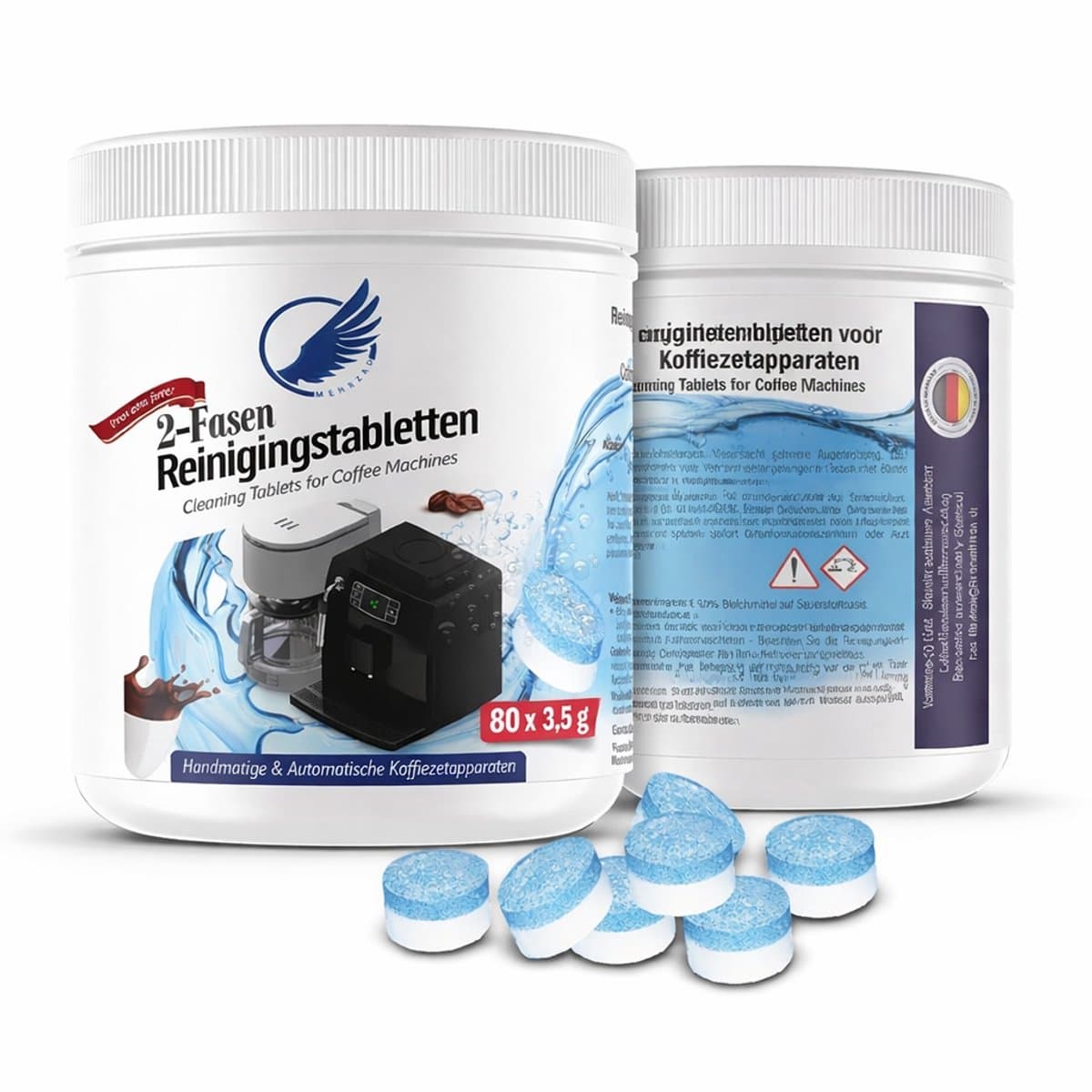 Reinigings tabletten Koffiemachine – 80 Stuks – 3.5 gram 2 Fasen – Extra Sterk – Jura, Siemens, Bosch, Philips, Saeco, Krups, De’Longhi geschikt
