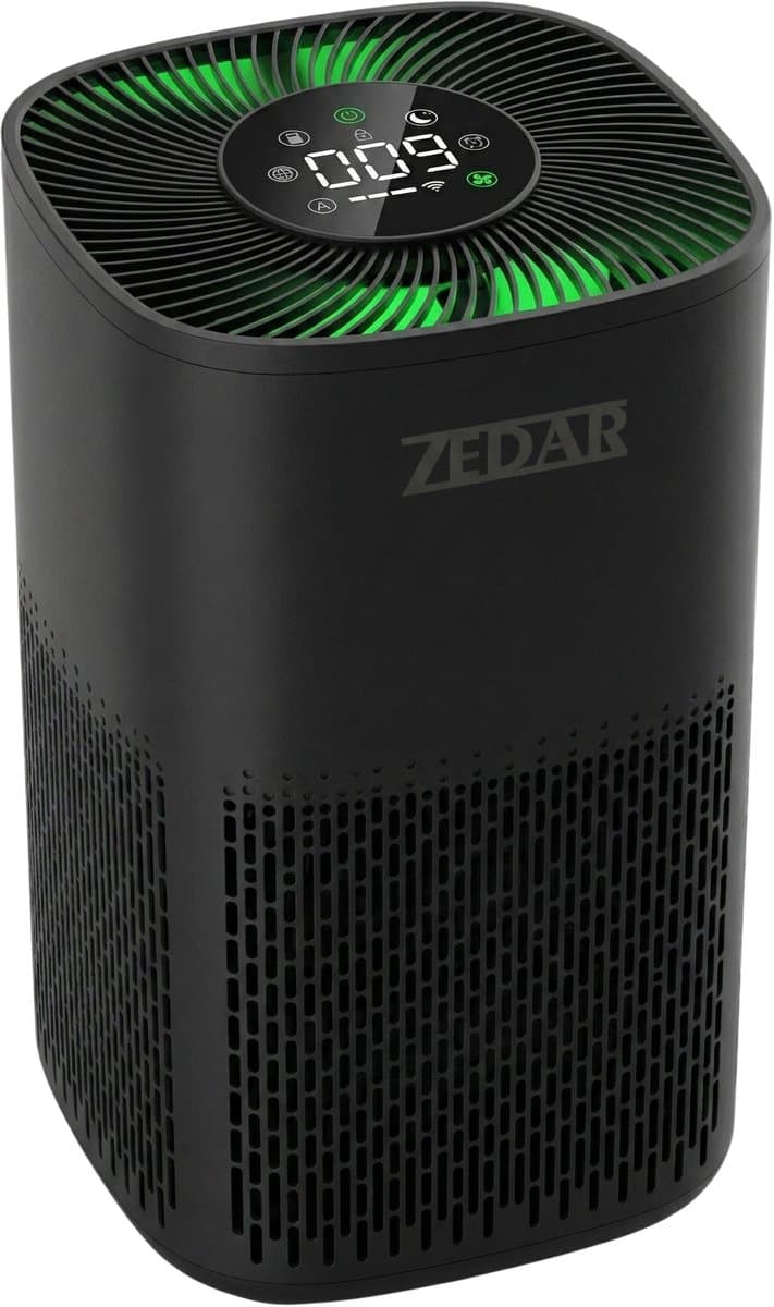Luchtreiniger / Air Purifier met APP en HEPA 13 filter + koolstoffilter - Werkt tegen huisstofmijt, hooikoorts, allergie, stof, - 210 m³/u - Zedar L600