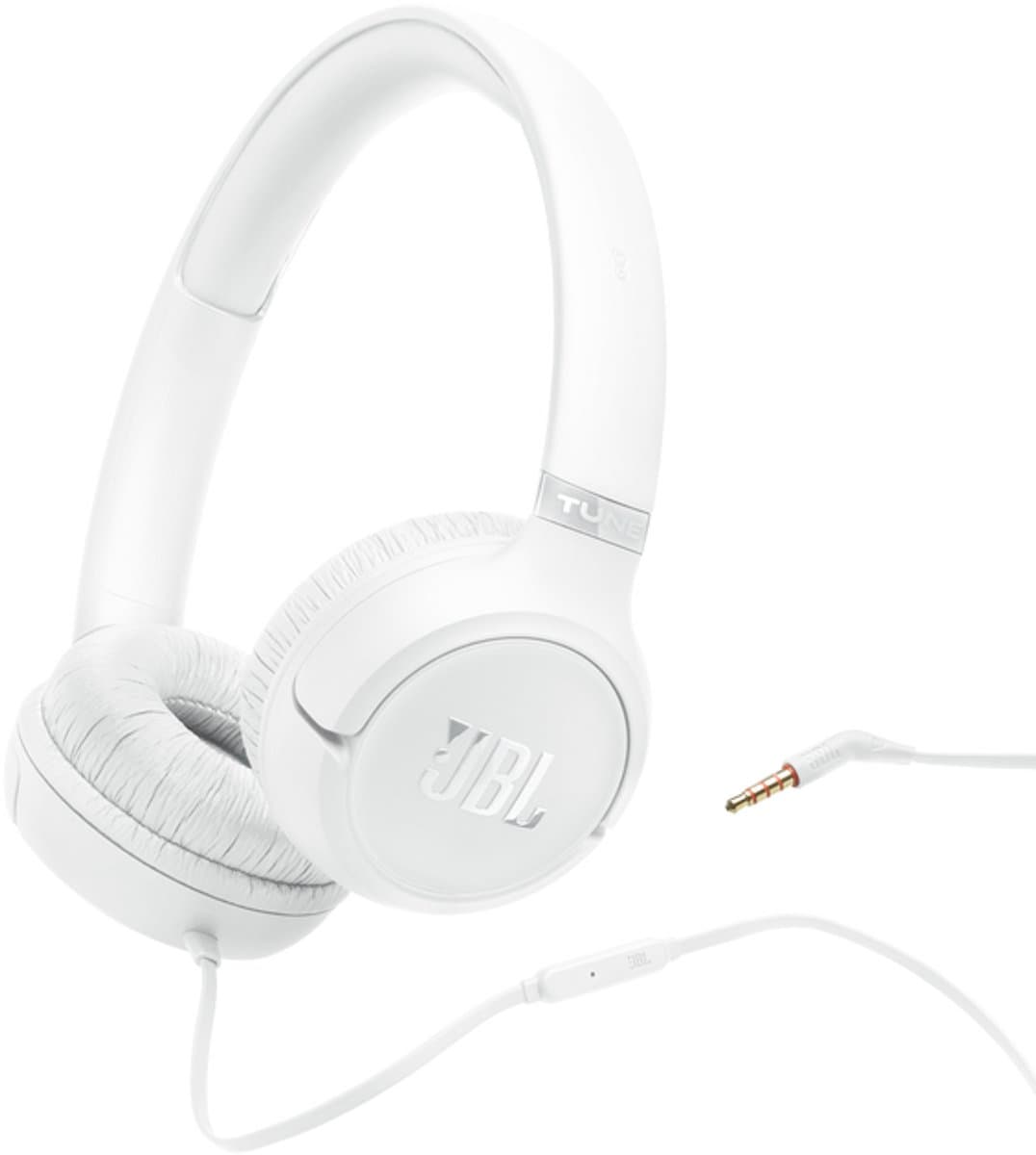 JBL Tune 530 - Bedrade On-ear Koptelefoon - Hoofdtelefoon met Kabel & Microfoon - 3.5 mm Aansluiting - JBL Pure Bass - Voor iPhone, Samsung, Tablet & Laptop - Wit