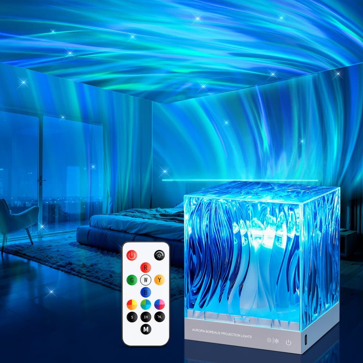 Kraftverdia Sterrenhemel Projector - LED Galaxie Projector - RGB Aurora Nachtlicht met 18 Lichteffecten & Afstandsbediening -RGB Kleuren en Timer Functie - Sfeerverlichting voor Slaapkamer & Gaming Setup - Perfect Cadeau voor Jongeren en Volwassenen