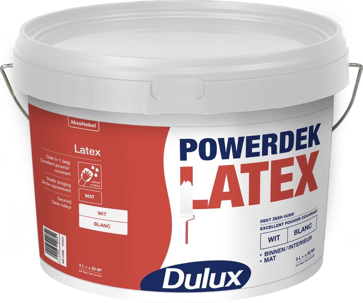 Dulux Powerdek Latex - Wit - Mat - 5L